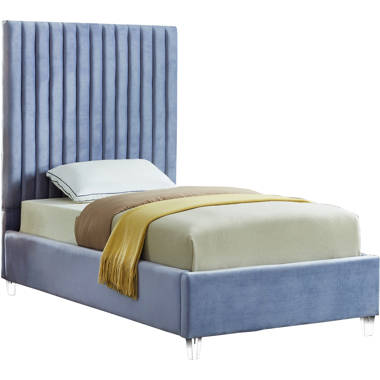 Amaia velvet upholstered platform bed sales